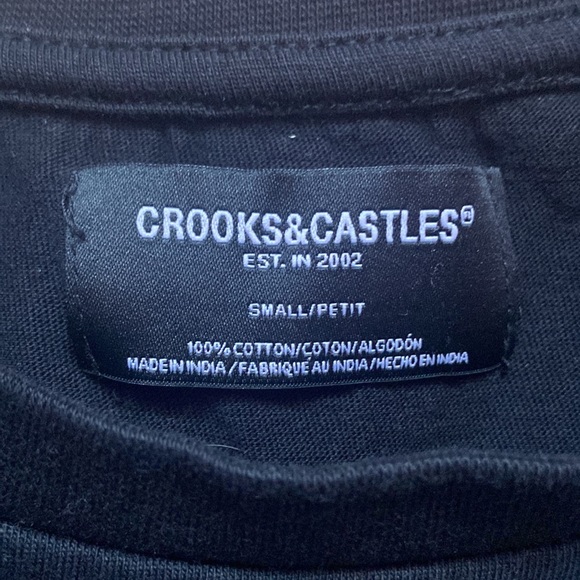 Crooks and Castles small black cropped tee - Picture 3 of 3